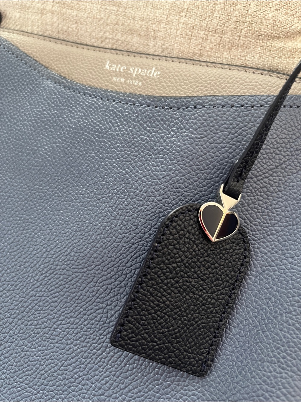 kate spade gray and navy pebbled leather crossbody bag - Picture 8 of 8